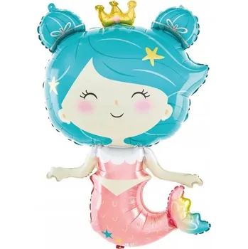 Balónek Fóliový balónek Mořská panna Oceán Mušle narozeninová oslava 58cm x 98cm