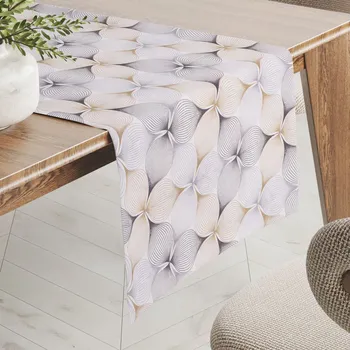 ubrus Dekorační běhoun na stůl PML-031 Designové geometrické obrazce na bílém 20x140 cm