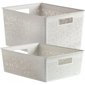 Úložný box Sada velkých úložných boxů / organizérů 2 ks bílé barvy Bohol TATAY