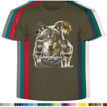 Pánské tričko panske-levne-bavlnene-tricko-potisk-kraj-vlku Barva: Khaki, velikost: XL