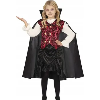 Karnevalový kostým ELEGANTNÍ KOSTÝM KOSTÝM KREVOPIJAČE, HALLOWEENSKÉ ŠATY 128