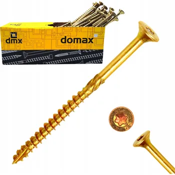 Vrut Tesařské vruty CS DOMAX - Zápustná hlava - Žlutý Pozink 8x220