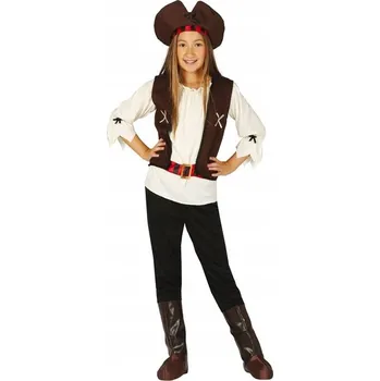 Karnevalový kostým KOSTÝM PRO MALOU PIRÁTKU BÉŽOVO-HNĚDÝ 116