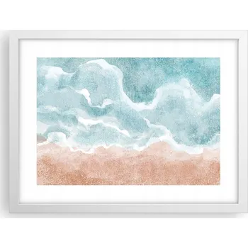 Obraz Obraz plakát v bílém rámu do obýváku 40x30 pláž foto plakáty na zeď