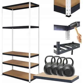 Dílenský regál Kovový regál do skladu HELIOS 180x90x35cm 5 polic x 400kg - ODOLNÝ