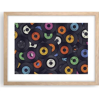 Obraz Obraz plakát v rámu světlý dub do obýváku 40x30 deska hudba foto na zeď