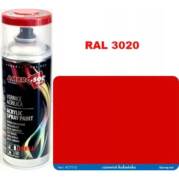 Barva ve spreji RAL 3020 AKRYLOVÝ LAK ve spreji červený LESK 1233