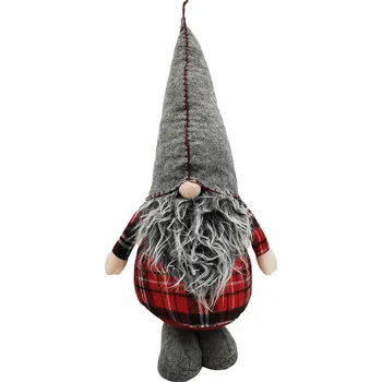 Vánoční dekorace Vánoční skřítek ELFIE 60 cm červený/šedý