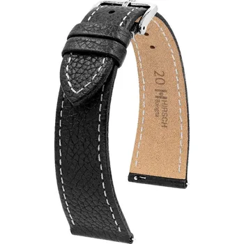 Módní doplněk Kožený řemínek Hirsch Bologna L 01802050-2, černý, teletina, délka L, Quick Release - 19 mm