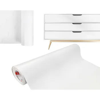 Tapeta Dýha na nábytek Dveře na desku Skříňky DIY Fólie Samolepicí Bílá Matná Délka 10 m