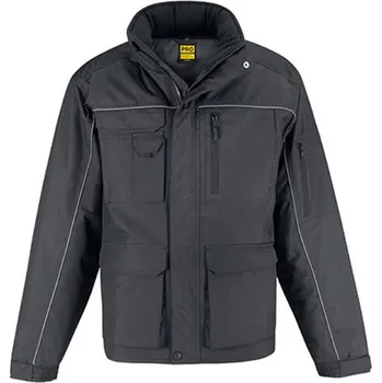 Pánská větrovka B&C Jacket Shelter Pro Pánská pracovní bunda JUC41 Dark Grey (Solid) 3XL