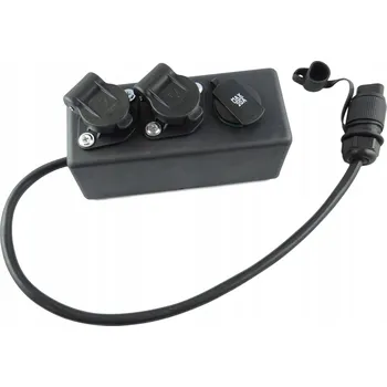 Rozdělovač Rozbočovač pro stroje El-Traktor na 2 zásuvky 3-pin a zapalovač