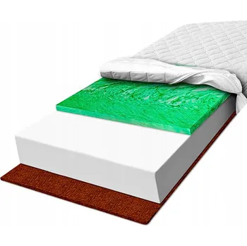 Matrace Zpevněná H2 Matrace pěnová 90x200x15 pružná dětská kokos pěna