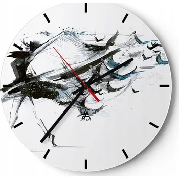 Hodiny Velké nástěnné hodiny 40x40 Abstrakce Skleněné hodiny Kulatý Tiché