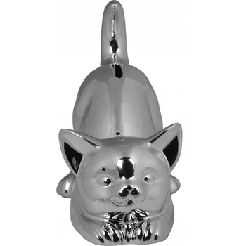 Pokladnička Pokladnička ve tvaru kočky Duwen stříbrná