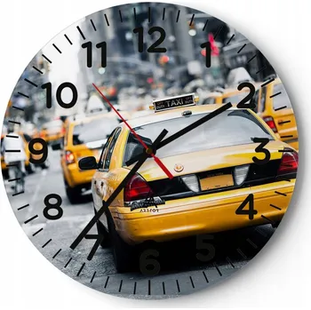 Hodiny Kuchyňské nástěnné hodiny 30x30 Město Moderní skleněné hodiny do obýváku Tiché