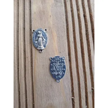 Materiál na výrobu šperku madonka oválná 23 x 14 mm, starostříbrná