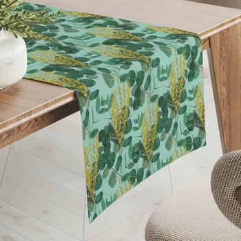 ubrus Dekorační běhoun na stůl PML-088 Eukalypty na mátovém 20x120 cm