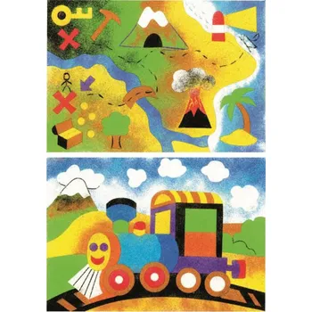 kreativní sada PIASKOWE OBRAZKI Omalovánky 2x MAPA VLÁČEK