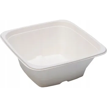 Jednorázové nádobí JEDNORÁZOVÁ MISKA z cukrové třtiny bílá 950ml 50 Ks