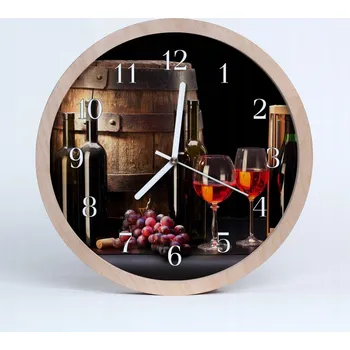 Hodiny Nástěnné quartzové hodiny Tichý chod Sud na víno 20 cm