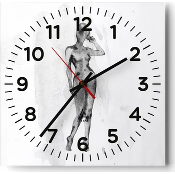 Hodiny Nástěnné hodiny do obýváku 40x40 Žena Bezhluké hodiny na skle Tiché