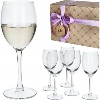 Sklenice Skleničky na bílé víno Lile k narozeninám pro dívku, bezbarvé, 245ml, 6 ks