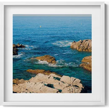 Obraz Dekorativní nástěnný obraz v rámu s grafikou Pobřeží Costa Brava 50x50 cm