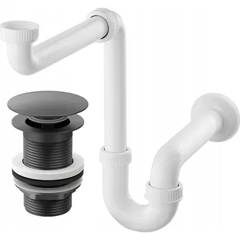 Sifon UMYVADLOVÝ SIFON S KLIK ZÁTKOU, ČERNÝ BEZ PŘEPADU