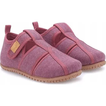 Dívčí bačkory Emel dětské papuče na suchý zip růžové, velikost 26