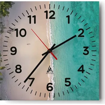 Hodiny Nástěnné hodiny do obýváku 40x40 Krajina Bezhluczne Skleněné hodiny Tiché