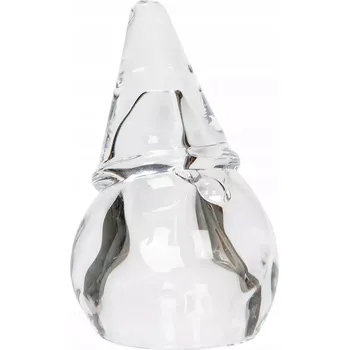 Vánoce VÁNOČNÍ FIGURKA VE TVARU MIKULÁŠE, skleněná, průhledná, výška 9 Cm