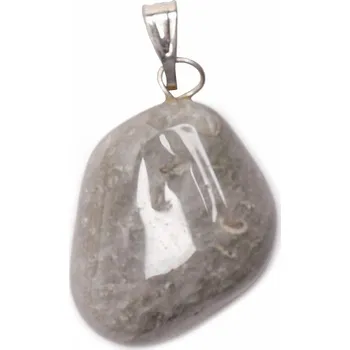 Drahý kámen Tygří oko stříbrné barvy tamblované přívěsek 1,6 - 2 cm cca 1,6 - 2 cm