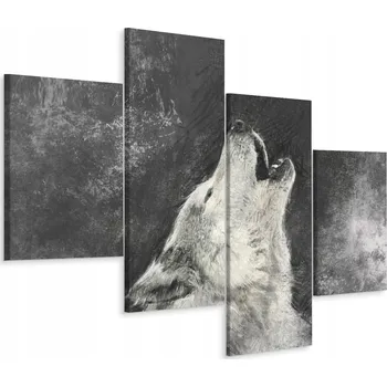 Obraz Vícedílný obraz Šedý VLK Zvíře 3D 80x50