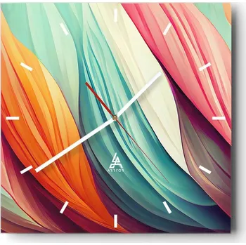 Hodiny Velké nástěnné hodiny 40x40 cm Pastelové Skleněné tiché hodiny