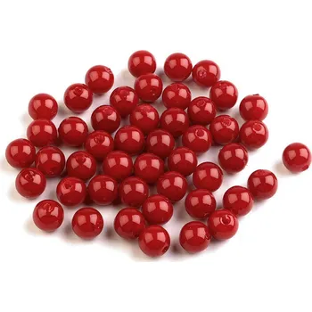 Korálek Plastové voskové korálky / perly Glance Ø8 mm Varianta: F40 červená jahoda, Balení: 20 g