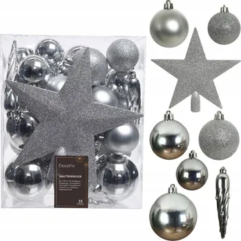 Vánoční dekorace Hladká Vánoční Koule 8 cm 33 ks