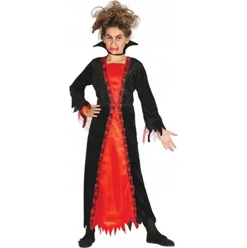 Karnevalový kostým KOSTÝM UPÍRKA VAMP DRAKULA HALLOWEEN 116