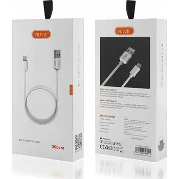 Datový kabel Kabel VIDVIE USB - USB-C 2 m bílý