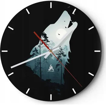 Hodiny Velké nástěnné hodiny 40x40 Abstrakce Skleněné hodiny Kulatý Tiché