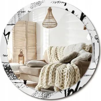 Zrcadlo Kulaté dekorativní zrcadlo na zeď do domu, kanceláře, design graffiti XXL průměr 100 cm