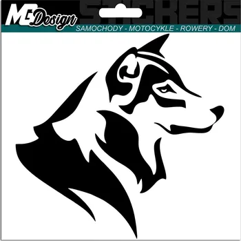 Samolepicí dekorace na vozidlo SAMOLEPKA na auto VLK DRAVÝ ZVÍŘE 15x15 cm