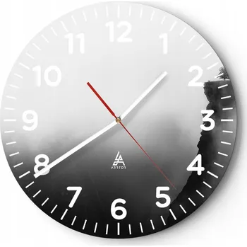 Hodiny Nástěnné hodiny do obýváku 40x40 Krajina Kulatý Skleněné hodiny Loft Tiché