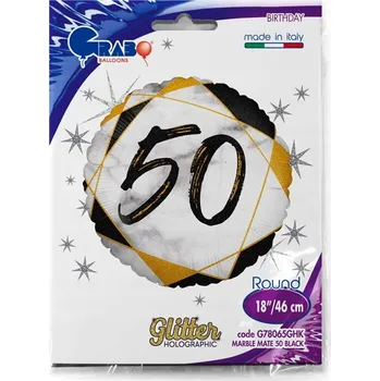 Balónek Fóliový balónek k narozeninám 46 cm - Padesátka (50)