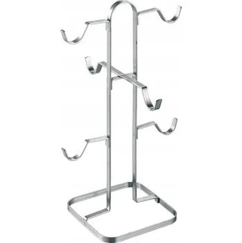 Věšák Stojan na hrnky a šálky Tadar 13,5 x 34 cm stříbrný