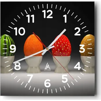 Hodiny Kuchyňské nástěnné hodiny 30x30 Abstrakce Skleněné hodiny do obýváku Moderní Tiché