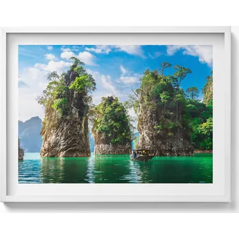 Obraz Dekorativní nástěnný obraz do obýváku kuchyně Jezero stromy příroda 80x60 cm