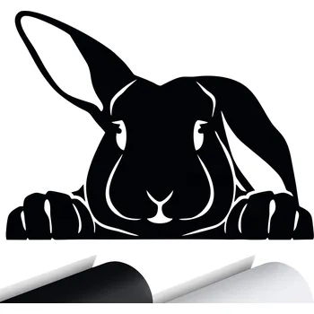 Samolepicí dekorace na vozidlo NÁLEPKA na auto ZAJÍC KRÁLÍK RABBIT 11x15