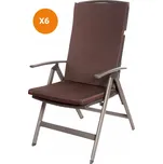Zahradní Polštář na židli, 110x47x65, hnědý, 4 ks