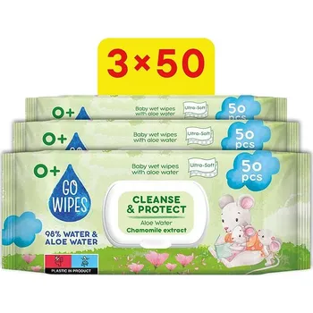 Dětská kosmetika GoWipes s Aloe vodou a heřmánkem 3× 50 ks (150 ks)